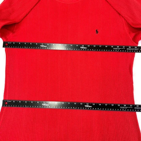 Polo Ralph Lauren Red Waffle Knit Long Sleeve Thermal Shirt X-Large - Picture 12 of 16